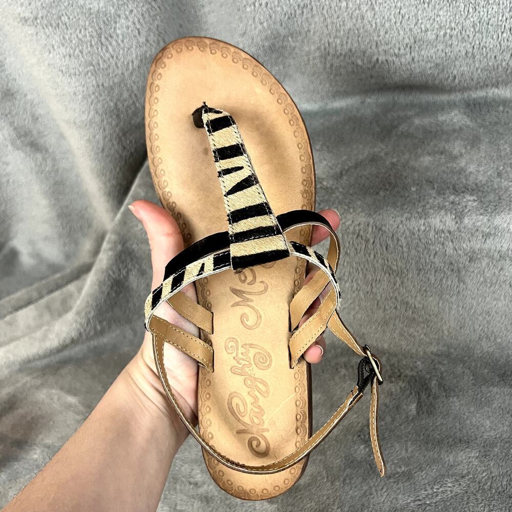 Naughty Monkey Zebra Print Gemma Flat Sandals Womens 8 Animal Print - Picture 5 of 8